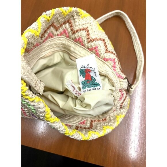 Vtg Bob & Alice Woven Macrame Multicolored Chevron Print Medium Shoulder Bag - Picture 2 of 12